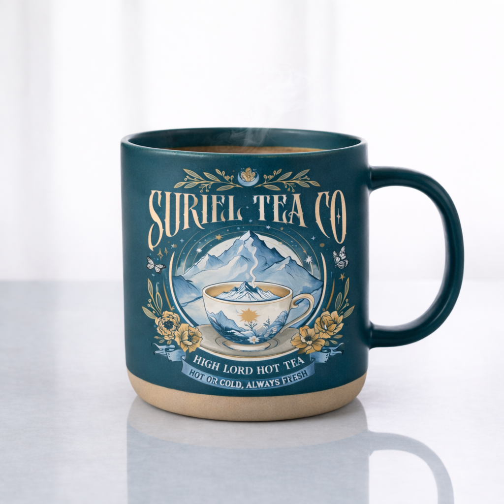 Suriel Tea Co Quote Mug, High Lord Hot Tea Ceramic Coffee Cup, ACOTAR Inspired Fantasy Reader Gift