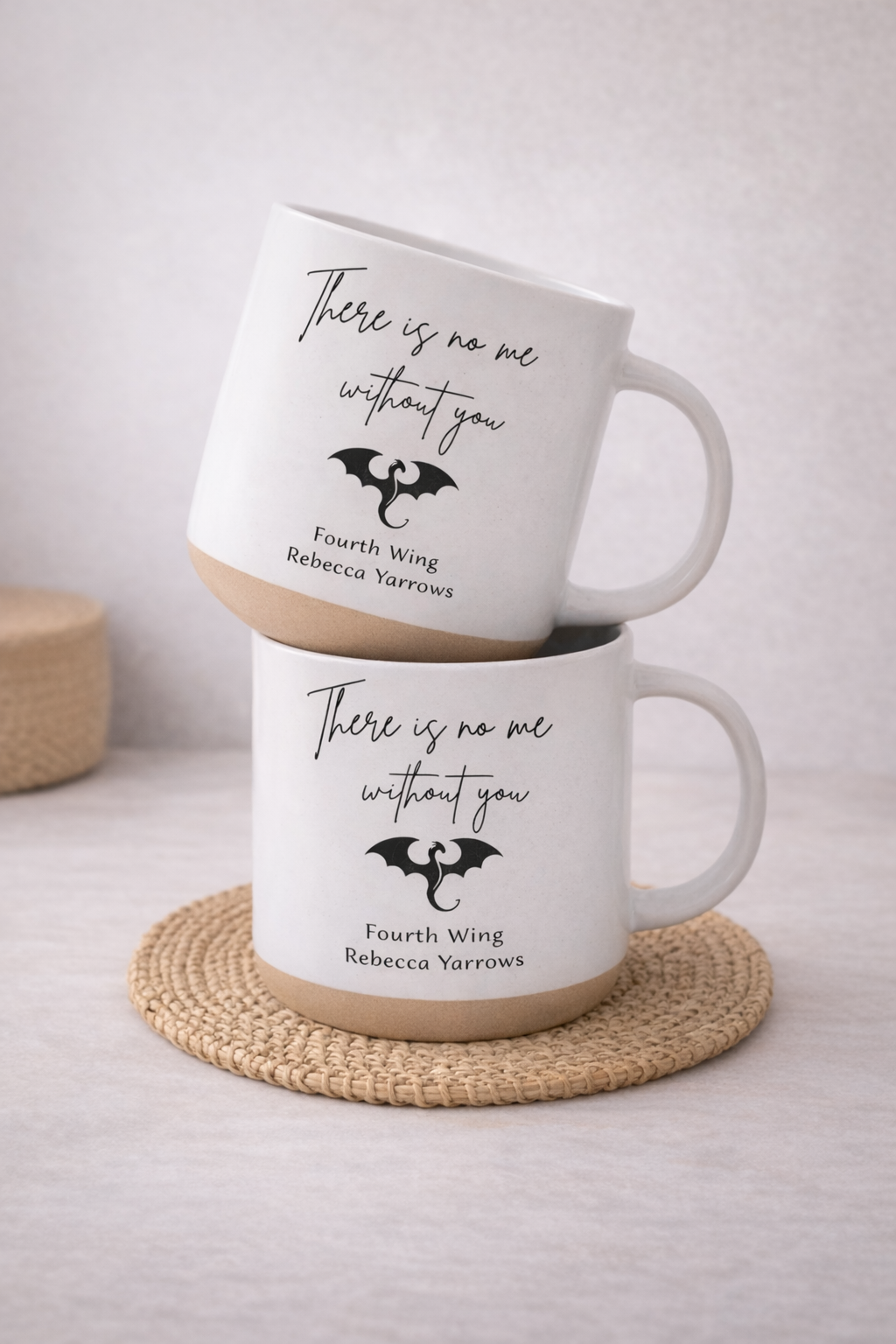 There Is No Me Without You Ceramic Mug, Fourth Wing Inspired Quote Coffee Cup, Romantic Bookish Gift for Fantasy Lover
