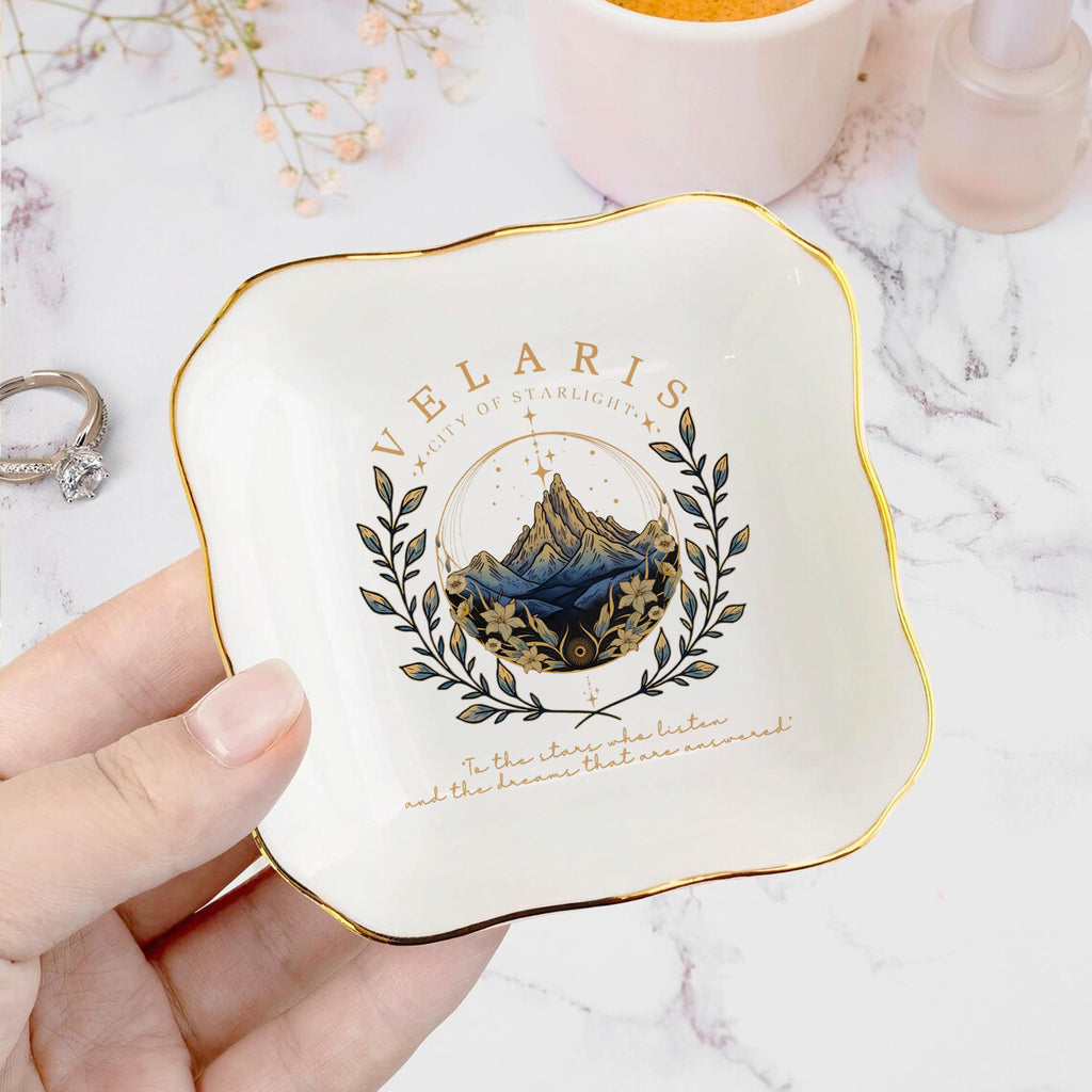 Velaris Jewelry Dish, City of Starlight Ring Dish, ACOTAR Trinket Dish, Bookish Jewelry Tray, Fantasy Reader Decor JDVLR06