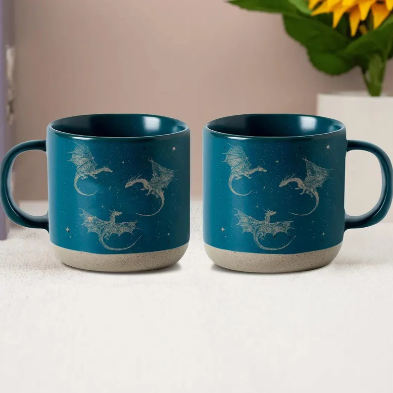 Fourth Wing Pottery Mug, Basgiath War College Mug, Fourth Wing Inspired, Fantasy Reader Gifts, Romantasy Reader Mug, Bookish Dragon Mug PMVLR06