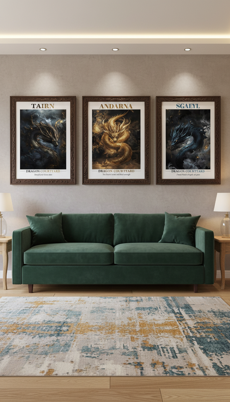 Fourth Wing Dragon Art Set of 3, Andarna Tairn Sgaeyl Posters, Romantasy Bookish Wall Art, Fantasy Reader Gift VLRP70