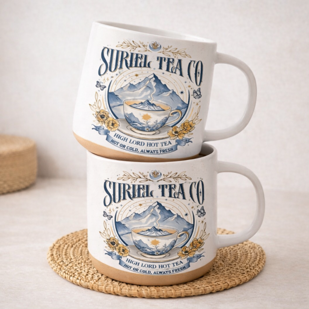 Suriel Tea Co Quote Mug, High Lord Hot Tea Ceramic Coffee Cup, ACOTAR Inspired Fantasy Reader Gift
