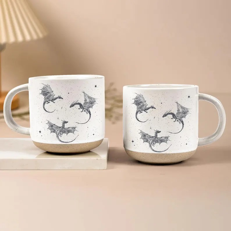 Fourth Wing Pottery Mug, Basgiath War College Mug, Fourth Wing Inspired, Fantasy Reader Gifts, Romantasy Reader Mug, Bookish Dragon Mug PMVLR06
