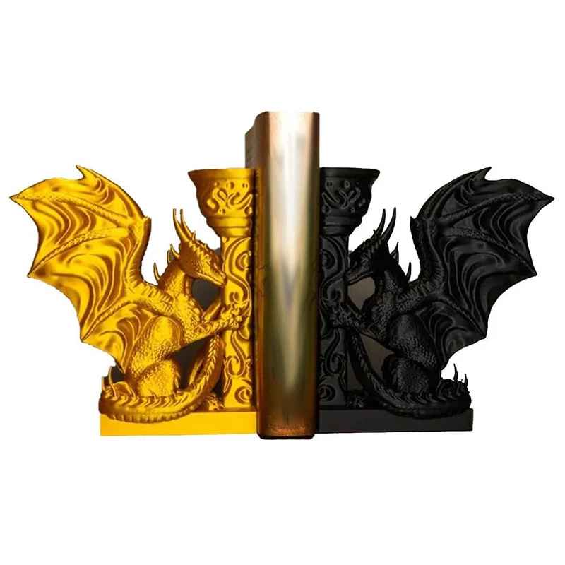 Weird Dragon Bookend, 3D Printed Dragon Bookend, Indispensable Bookshelf Decoration For Fantasy Lovers