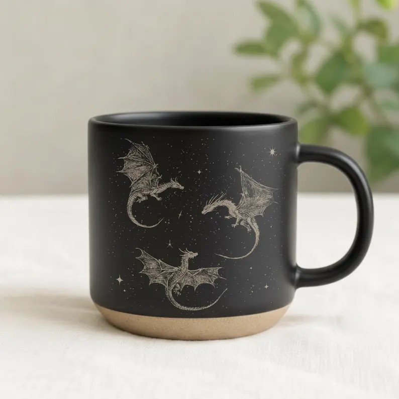 Fourth Wing Pottery Mug, Basgiath War College Mug, Fourth Wing Inspired, Fantasy Reader Gifts, Romantasy Reader Mug, Bookish Dragon Mug PMVLR06