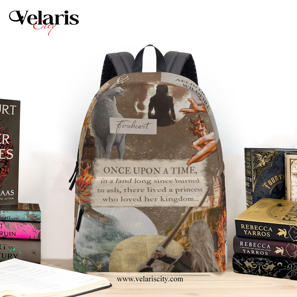 Throne of Glass Backpack – Once Upon a Time Aelin Quote – Fireheart Fantasy Bag for Sarah J Maas Fans BPVLR07