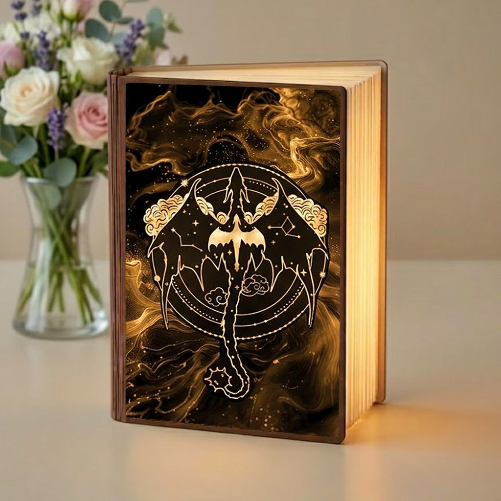 Fourth Wing Book Lamp, Fantasy Dragon Light, Book Lover Gift, Dragon Rider Decor, Night Light Cozy Reading Lamp, Foldable Book Lamp BLVLR016