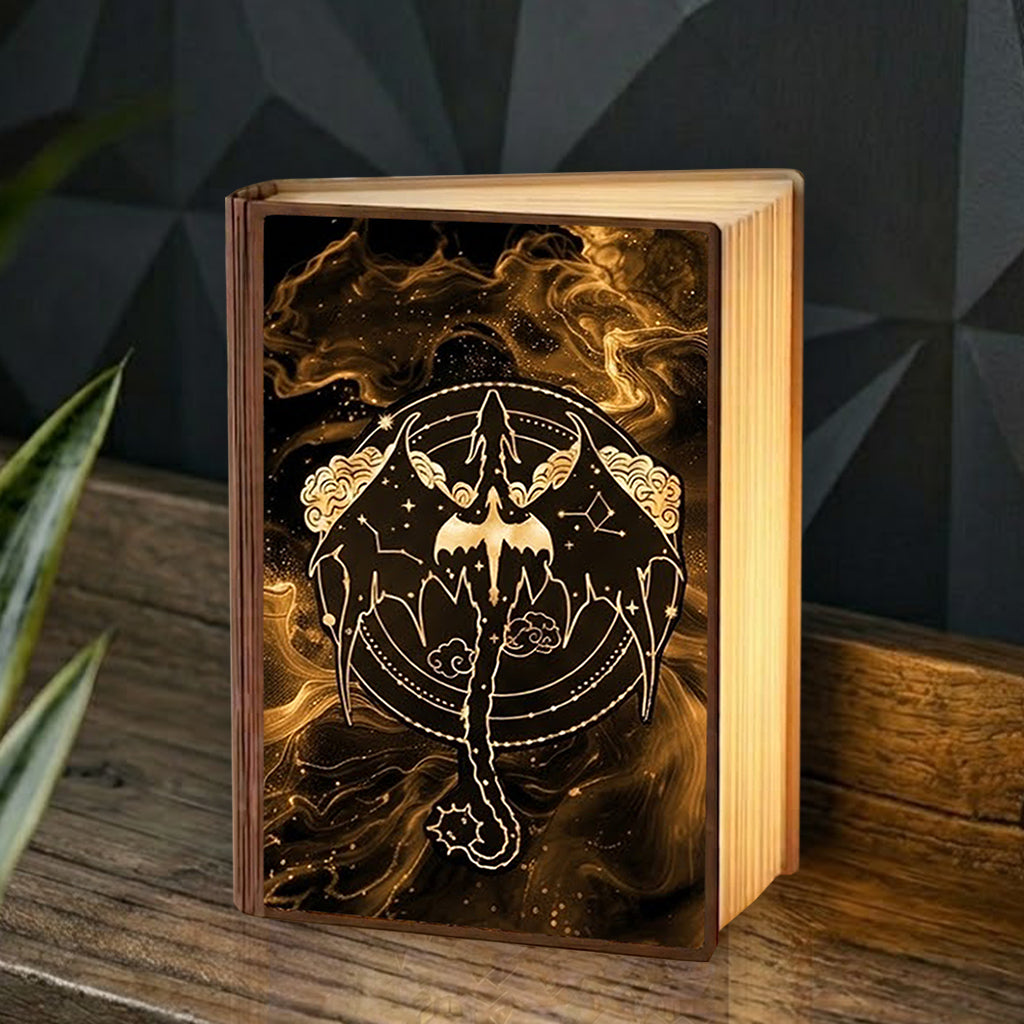 Fourth Wing Book Lamp, Fantasy Dragon Light, Book Lover Gift, Dragon Rider Decor, Night Light Cozy Reading Lamp, Foldable Book Lamp BLVLR016