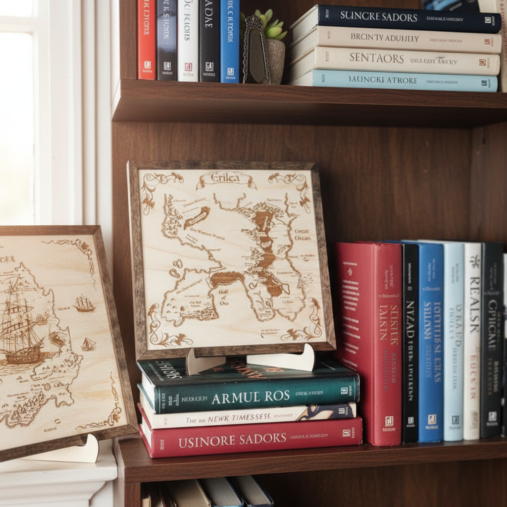 Erilea Map Wooden Wall Art, Throne of Glass Inspired Bookshelf Decor Throne of Glass Erile WSVLR02