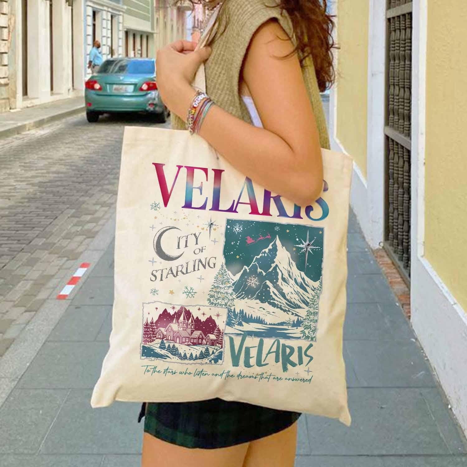 Velaris City Starlight Tote Bag, Velaris City Bag, Bookish Gift, Acotar Book Club,Booked for Christmas Acotar,Velaris the Night Court Acotar TBVLR05