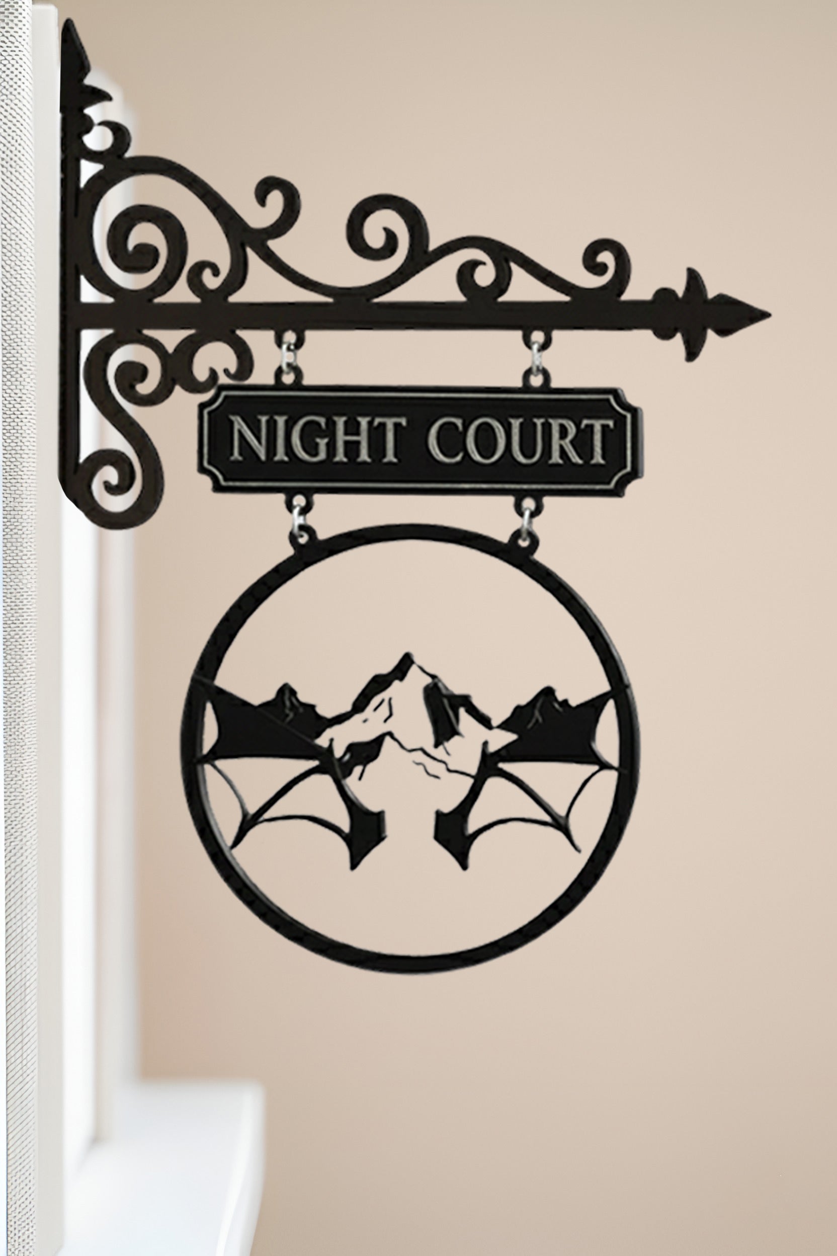 Night Court Book Tavern Sign, ACOTAR Inspired Mountain Wing Wooden Book Tracker, Velaris Fantasy Wall Decor, Bookish Gift for Readers BSVLR27