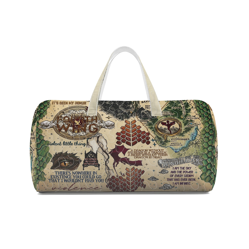 Fourth Wing Duffle Bag, Dragon Rider Travel Bag, Fantasy Bookish Weekender Bag, Basgiath Inspired The Empyrean Bag, Reader Gift, QTBVLR07