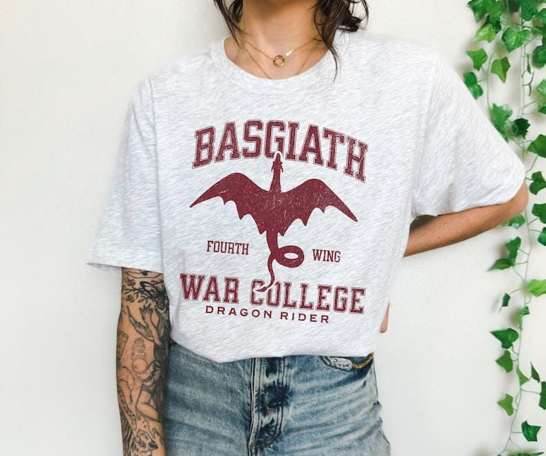 Comfor Colors  ourth Wing Shirt OFFICIALLY LICENSED, Basgiath War College Shirt, Fourth Wing Dragon Rider, Fantasy reader, Bookish Merch, Rebecca Yarro CFVLR22