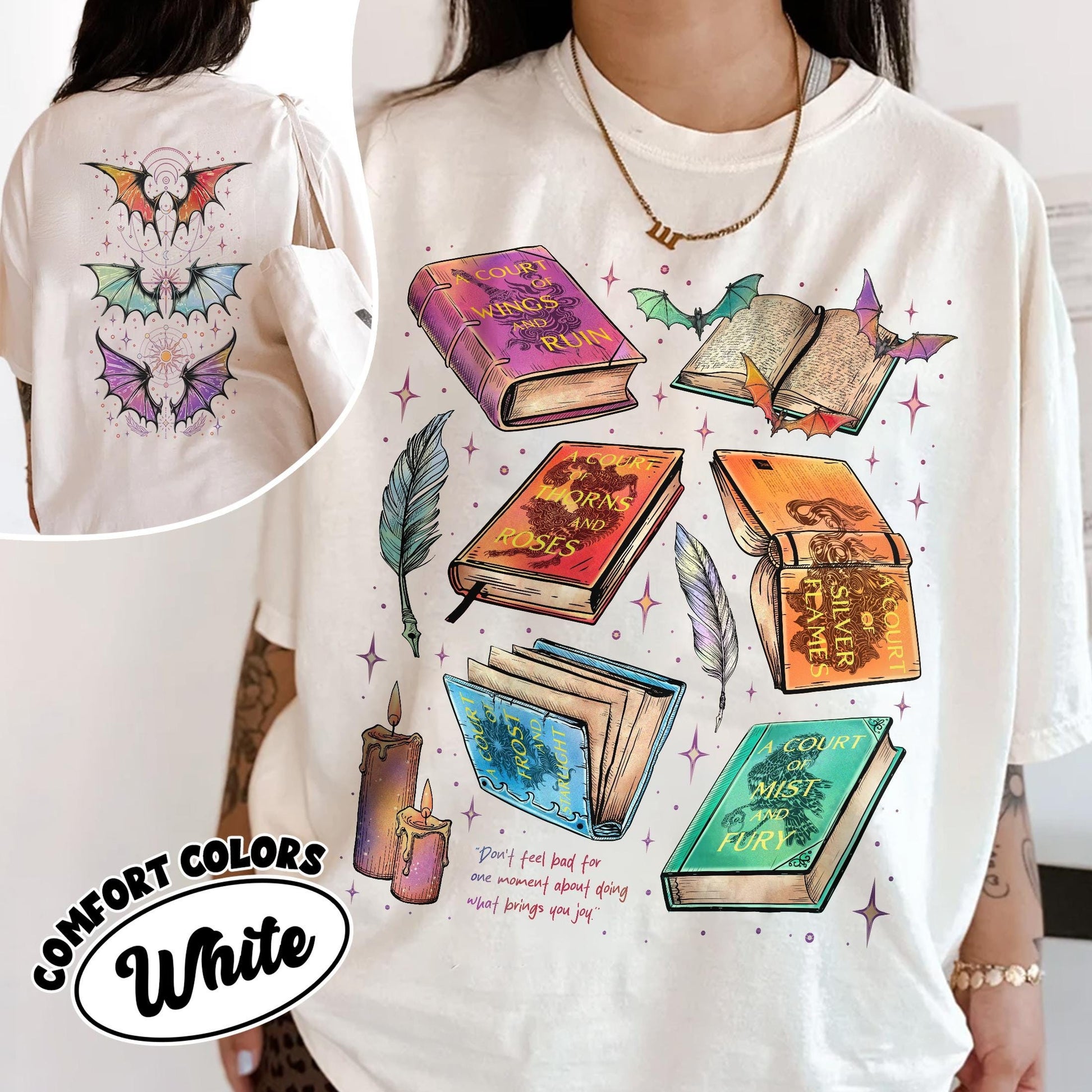 Fan Of ACOTAR Series Two Sided Comfort Colors Shirt, The Bat Boys Shirt, Velaris Book Lover T Shirt, SJM Inspired Tee, Gift For Bookish CFVLR59