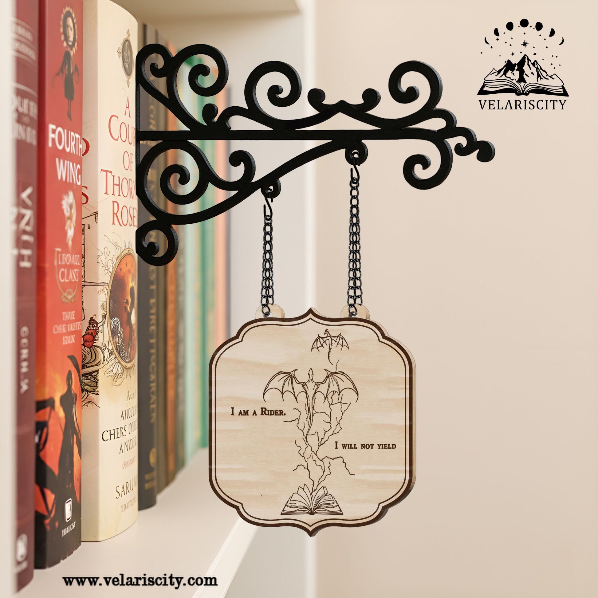 Fourth Wing Book Tavern Signs, I Am a Rider Quote Wooden Decor, Empyrean Dragon Rider Fantasy Decor, Home Library Decor, Book Gift BSVLR07