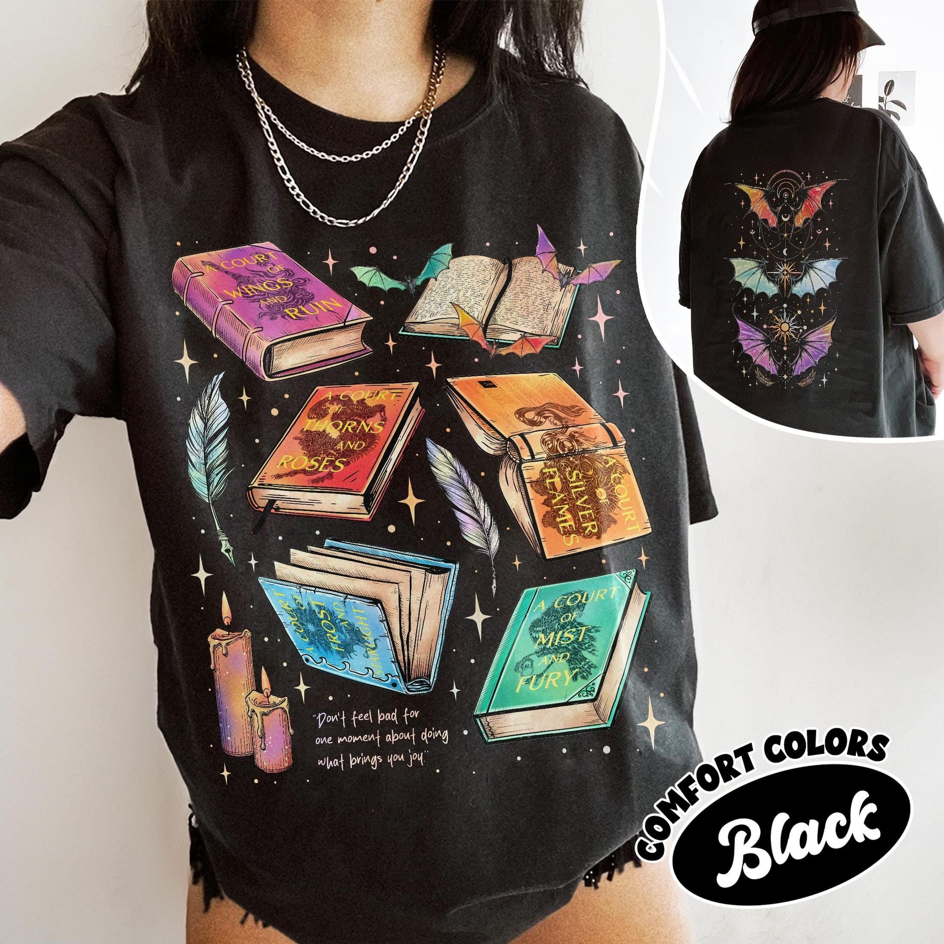 Fan Of ACOTAR Series Two Sided Comfort Colors Shirt, The Bat Boys Shirt, Velaris Book Lover T Shirt, SJM Inspired Tee, Gift For Bookish CFVLR59