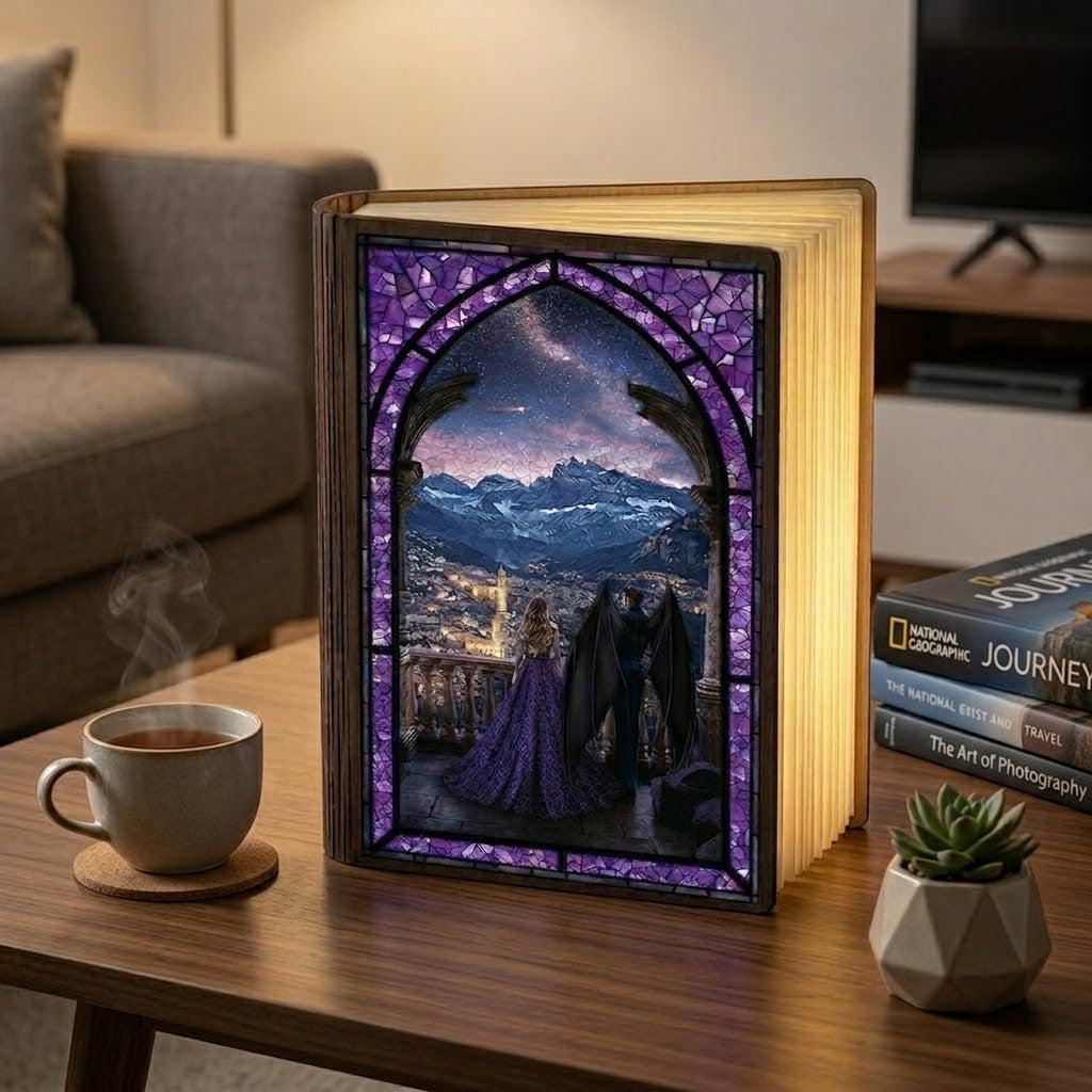 Velaris Book Lamp, Fantasy Book Light Decor, Night Court Inspired Lamp, Romantic Fantasy Bookish Gift, Bookshelf Reading Decor, Cozy Room BLVLR07