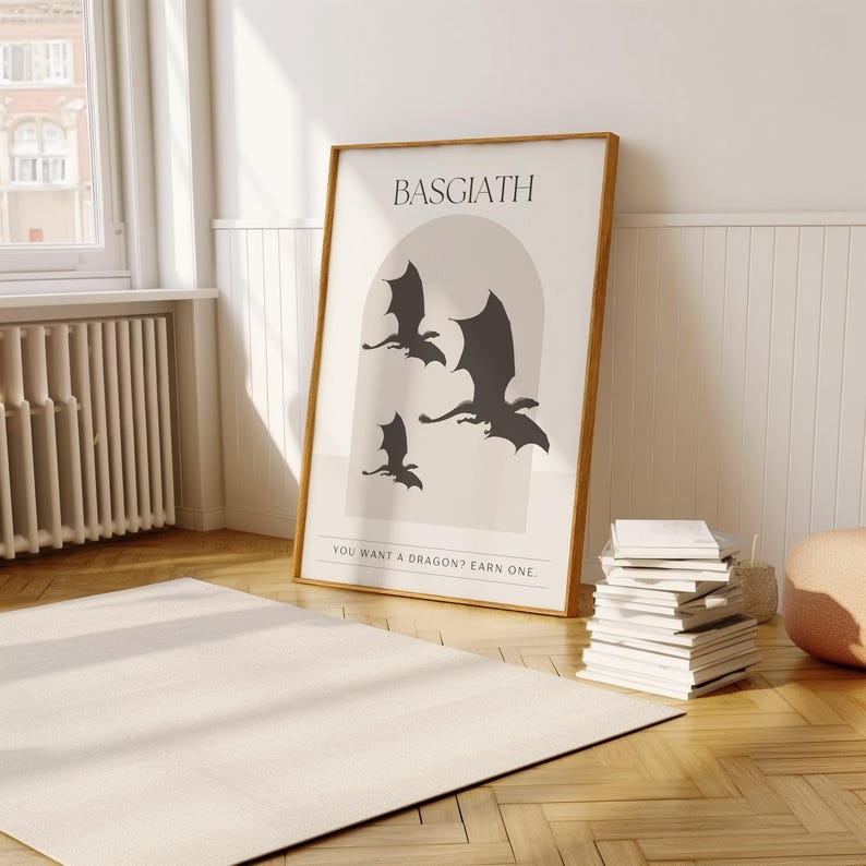 ACOTAR and Fourth Wing Dragon Rider Art Prints, Sarah J Maas and Rebecca Yarros Basgiath War College Bookish Merch, Book Lover Gift VLRP07