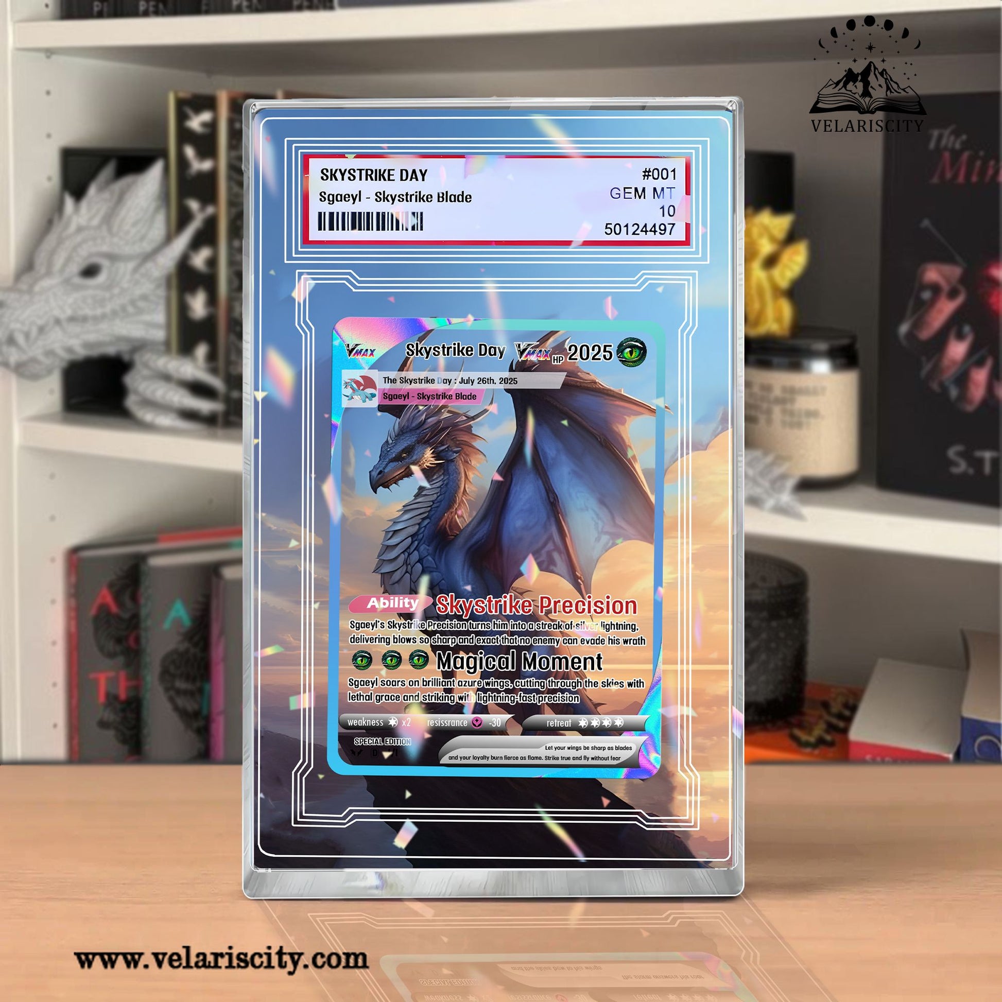 Sgaeyl Skystrike Dragon Acrylic Block, Fourth Wing Acrylic Block, Fourth Wing Fanart Decor, Fantasy Book Gift for Dragon Lovers & Collector Display Shelf Art ABVLR07
