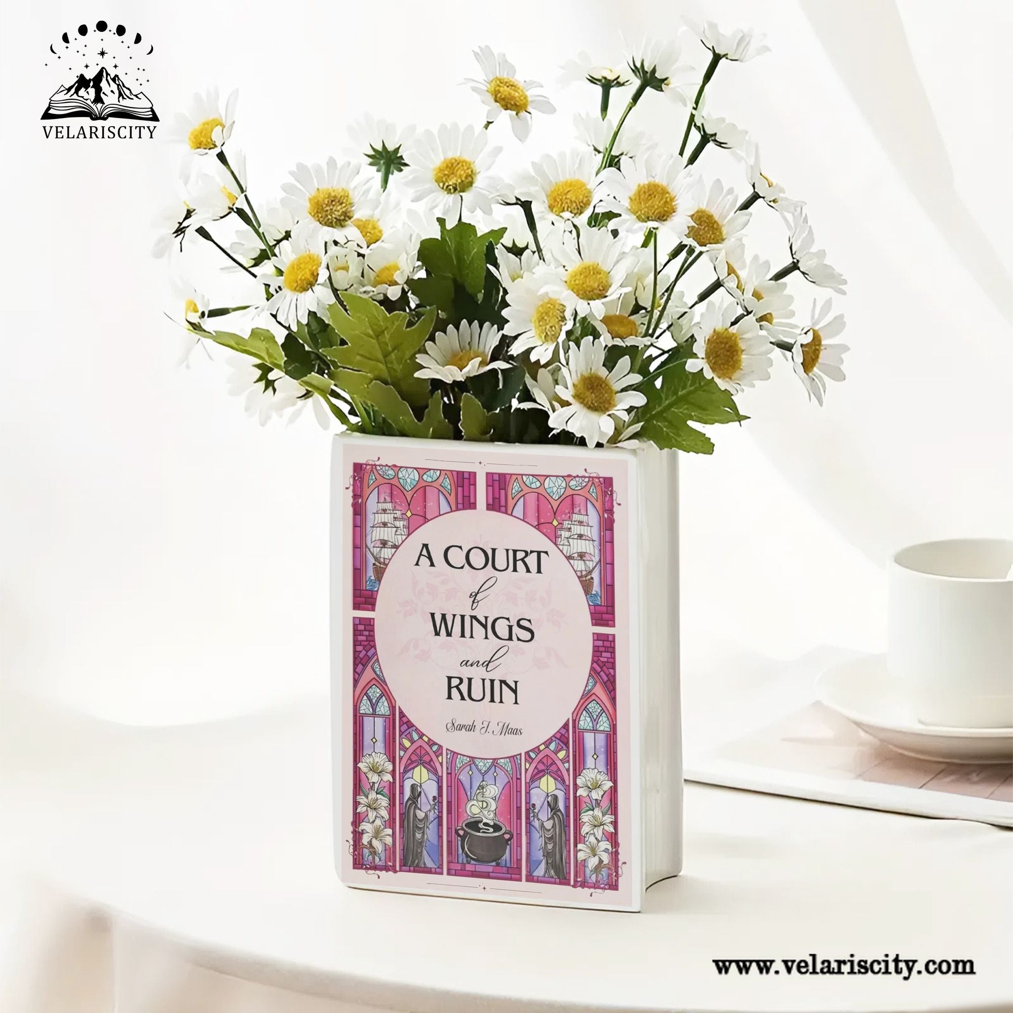 A Court of Wings and Ruin Book Vase, Ceramic Fantasy Vase, ACOTAR Book Decor, Book Lover Gift, Bookish Shelf Aesthetic CVVLR36