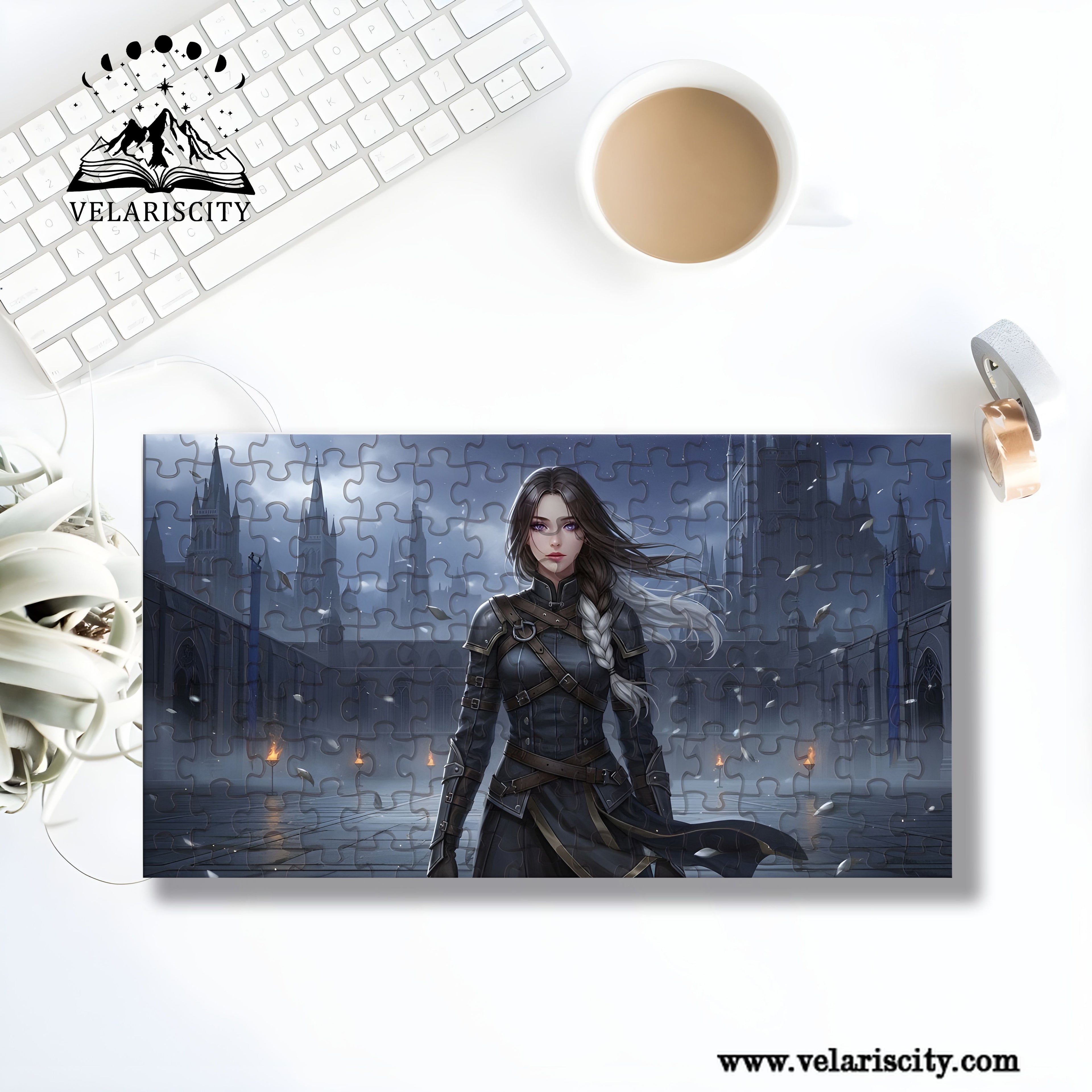 Fourth Wing Puzzle Violet Sorrengail, Basgiath War College Fantasy Wooden Jigsaw Puzzle Bookish Gift PVLR07