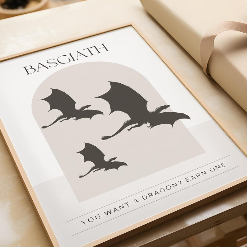 ACOTAR and Fourth Wing Dragon Rider Art Prints, Sarah J Maas and Rebecca Yarros Basgiath War College Bookish Merch, Book Lover Gift VLRP07