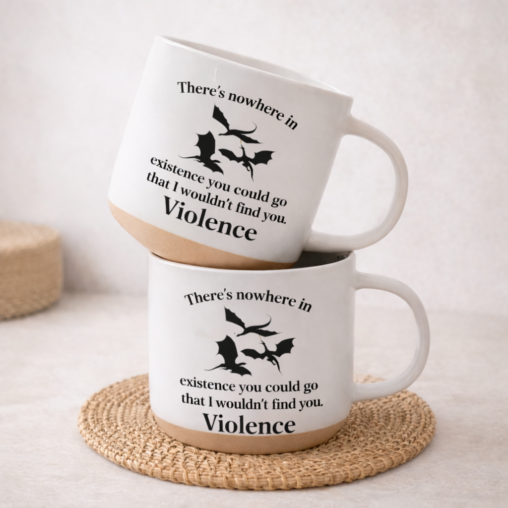 There’s No Where in Existence That I Wouldn’t Find You Violetence Mug, Fourth Wing Inspired Dragon Ceramic Cup, Fantasy Bookish Gift PMVLR16