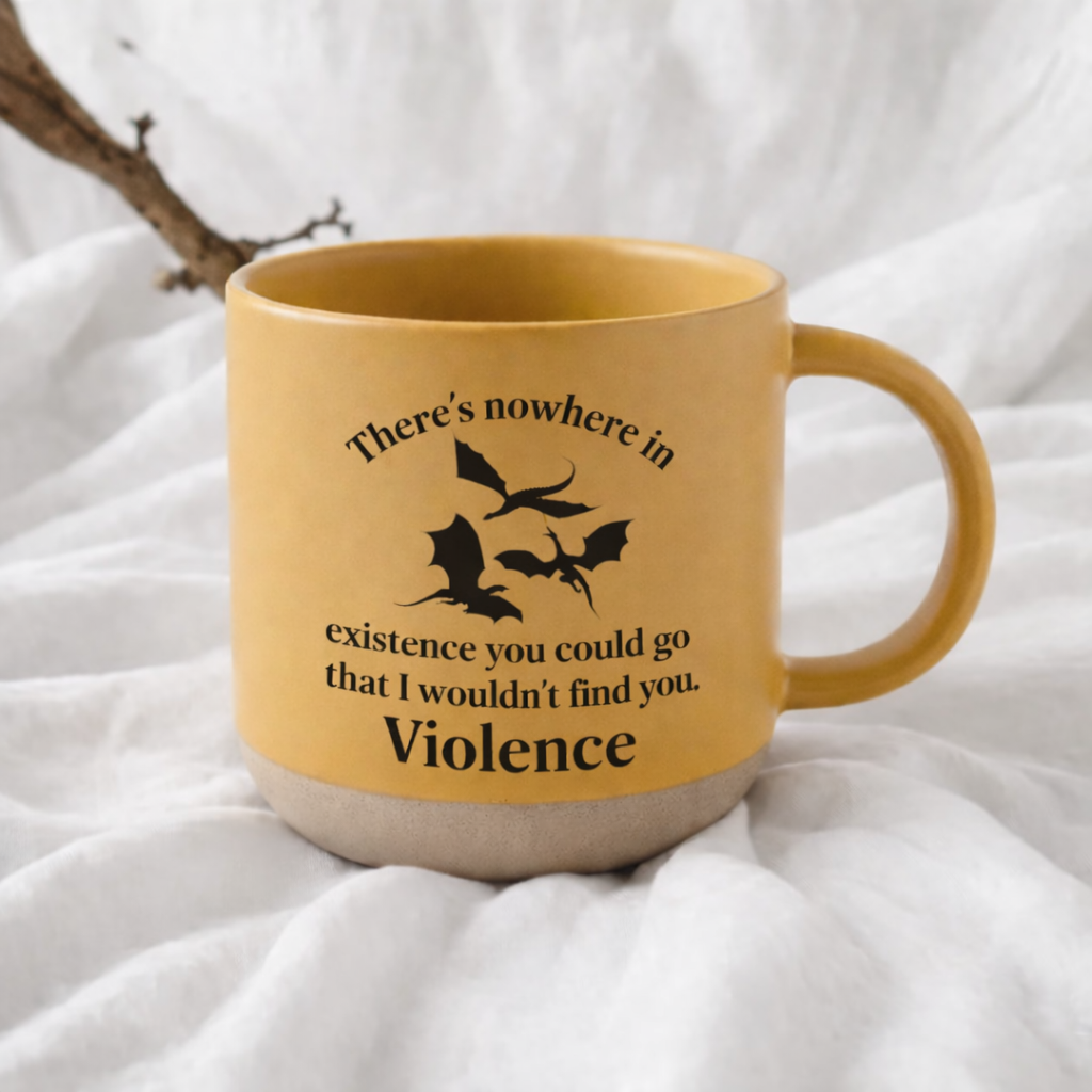 There’s No Where in Existence That I Wouldn’t Find You Violetence Mug, Fourth Wing Inspired Dragon Ceramic Cup, Fantasy Bookish Gift PMVLR16