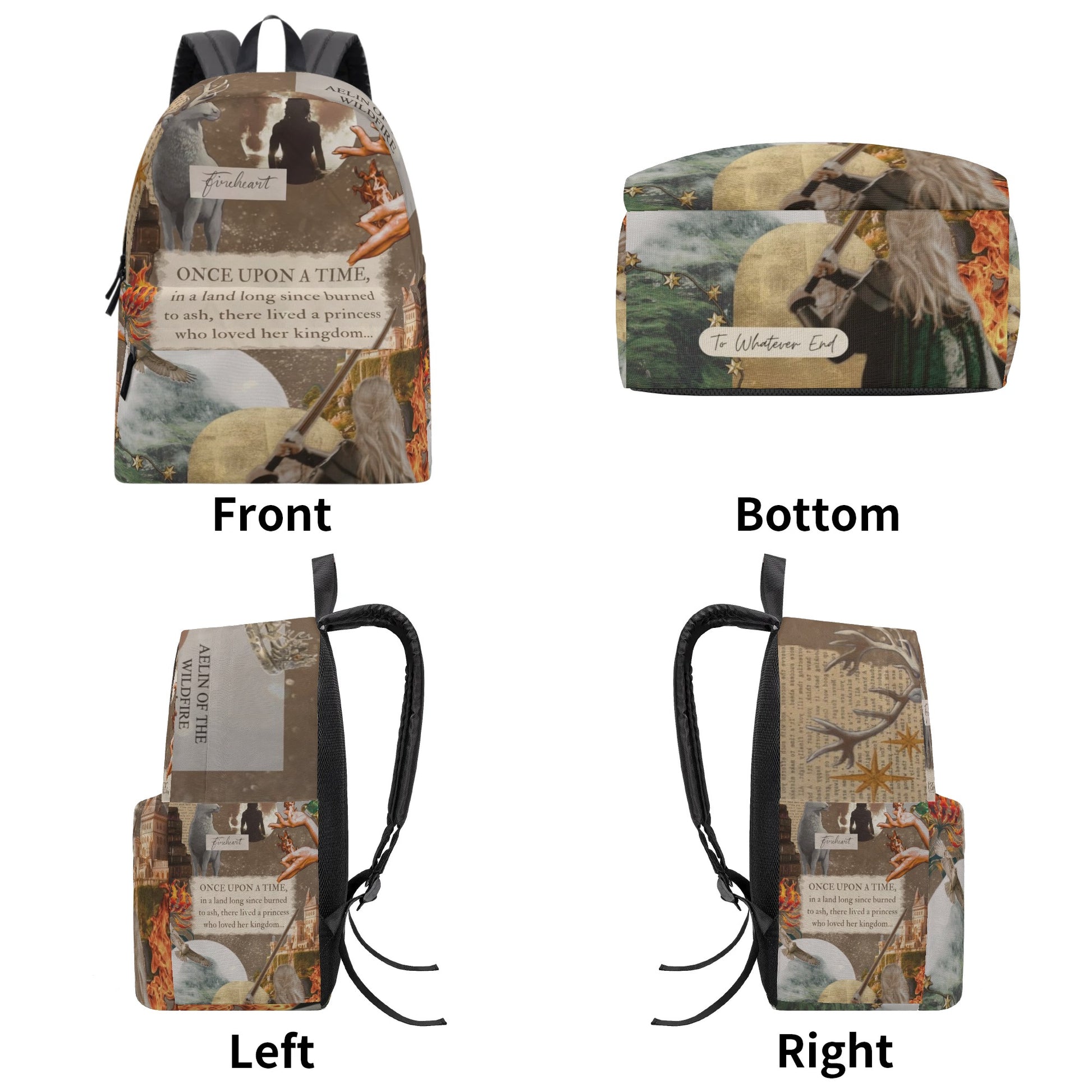 Throne of Glass Backpack – Once Upon a Time Aelin Quote – Fireheart Fantasy Bag for Sarah J Maas Fans BPVLR07