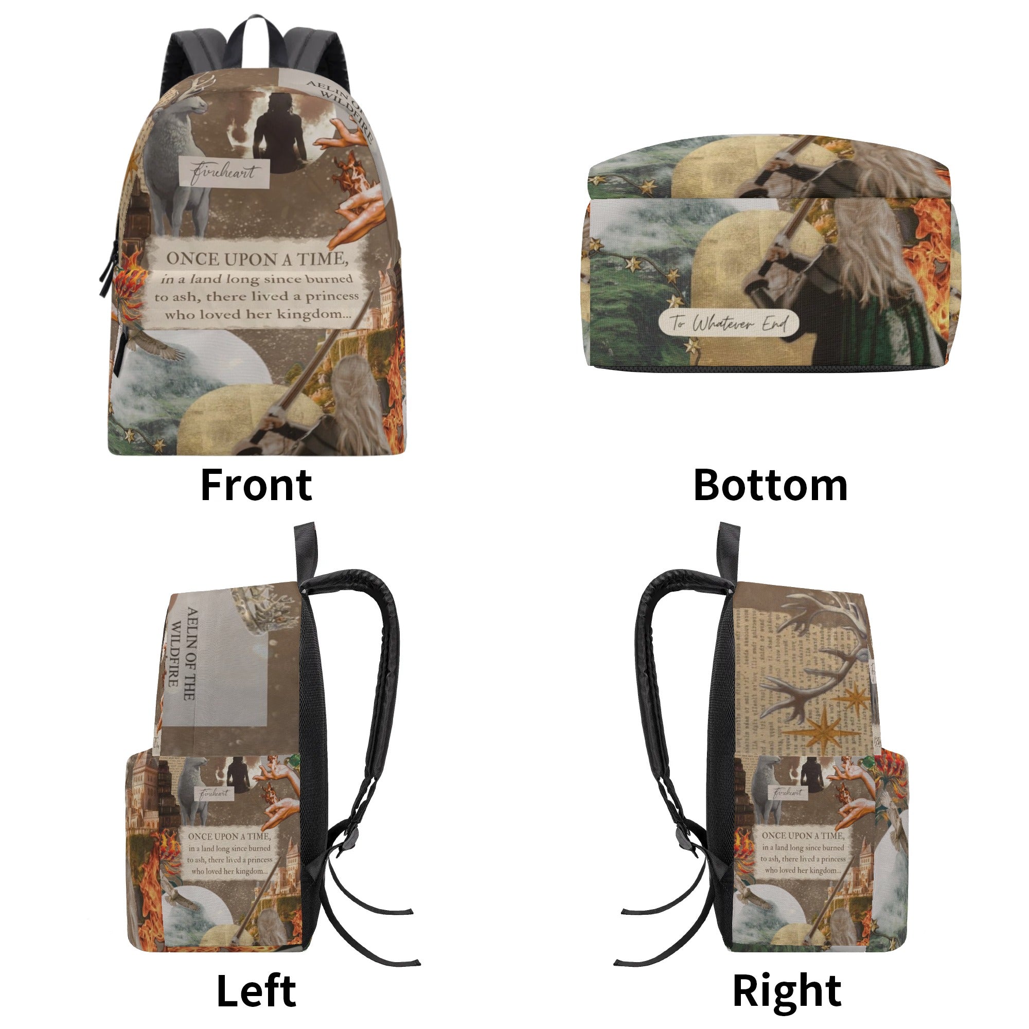 Throne of Glass Backpack – Once Upon a Time Aelin Quote – Fireheart Fantasy Bag for Sarah J Maas Fans BPVLR07