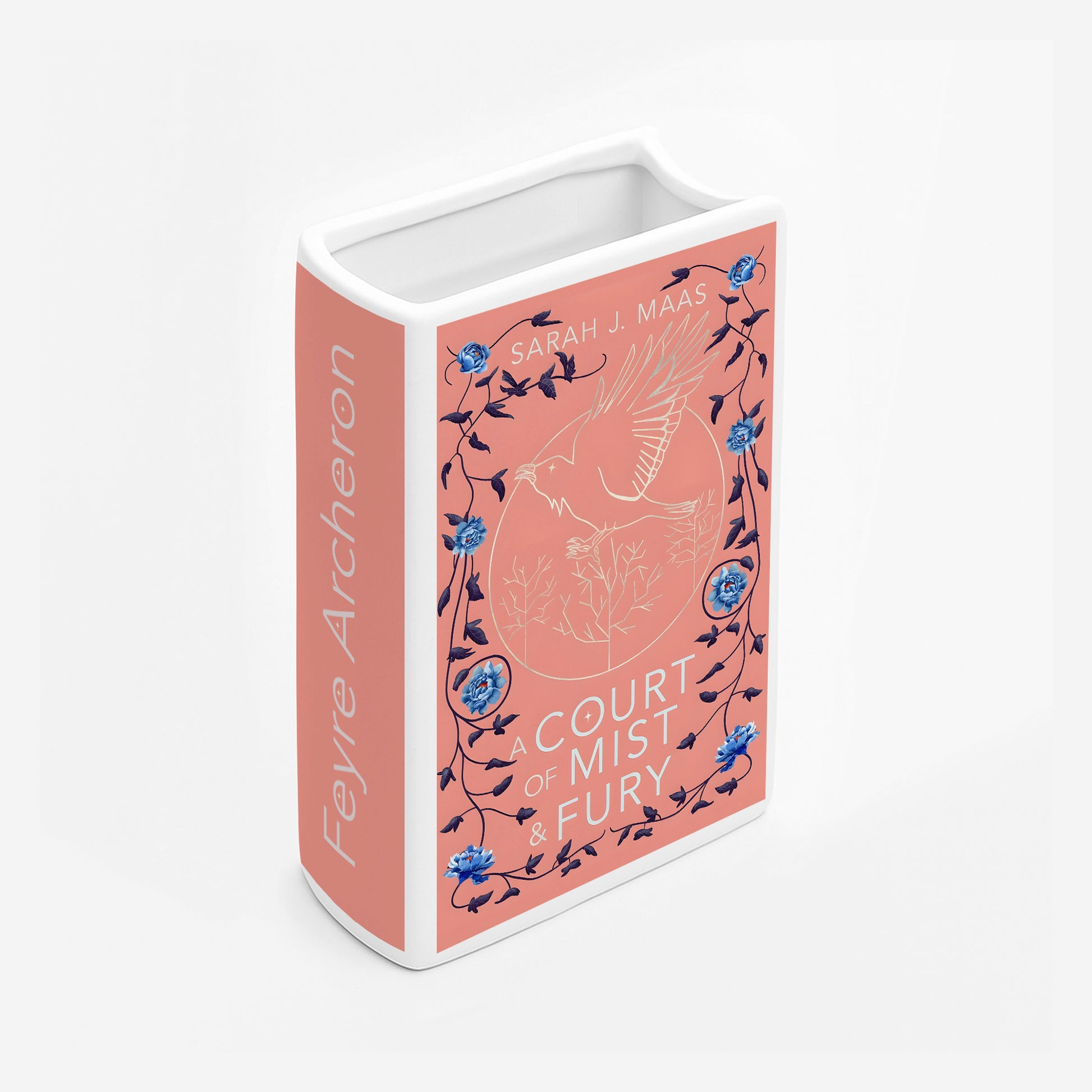 A Court of Mist and Fury Ceramic Book Vase, Pastel Fantasy Decor, Romantic Book Aesthetic Gift for Readers & ACOTAR Fans CVVRL07