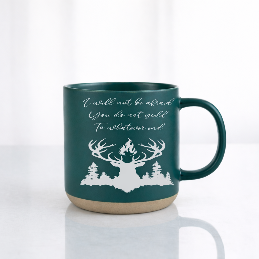 Throne of Glass Pottery Mug, You Do Not Yield Quote Mug, Bookish Fantasy Coffee Cup, Fireheart Reader Gift