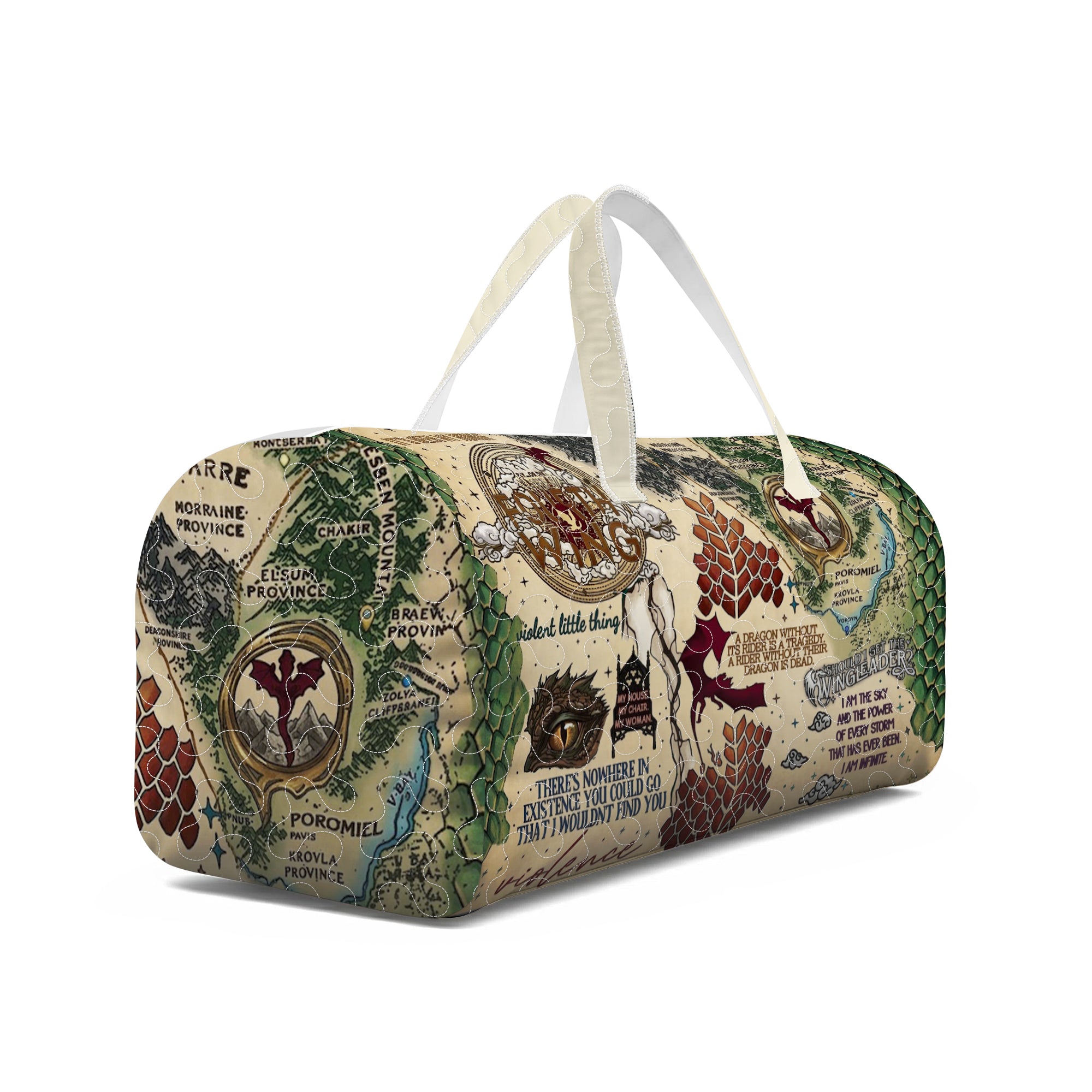 Fourth Wing Duffle Bag, Dragon Rider Travel Bag, Fantasy Bookish Weekender Bag, Basgiath Inspired The Empyrean Bag, Reader Gift, QTBVLR07