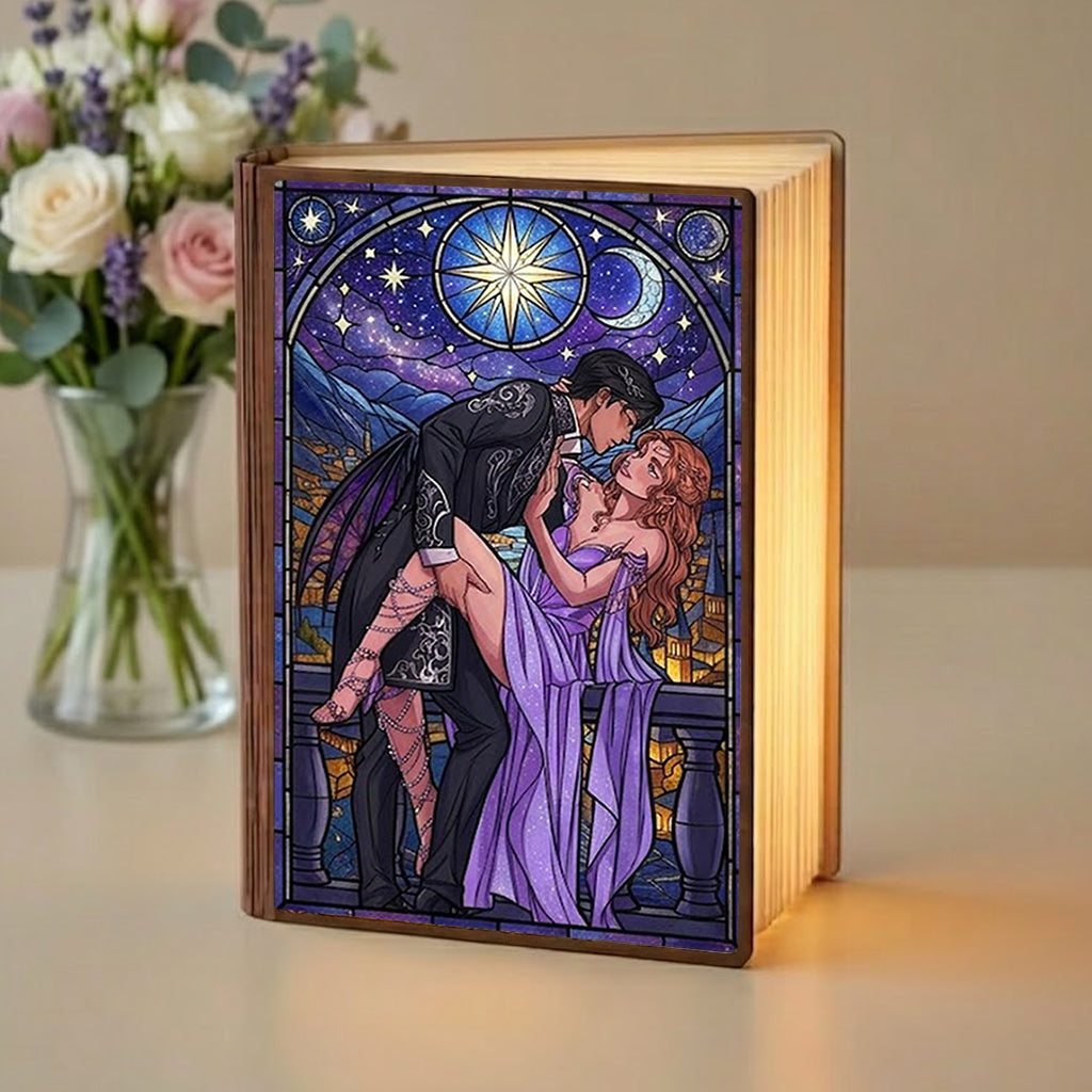 ACOTAR Inspired Book Lamp, Fantasy Romance Night Light, Fae Couple Reading Lamp, Velaris Bookish Gift BLVLR17
