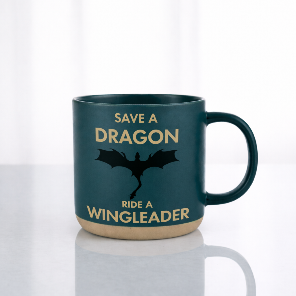 Save a Dragon Ride a Wingleader Mug, Fourth Wing Inspired Dragon Ceramic Coffee Cup, Fantasy Bookish Gift for Readers
