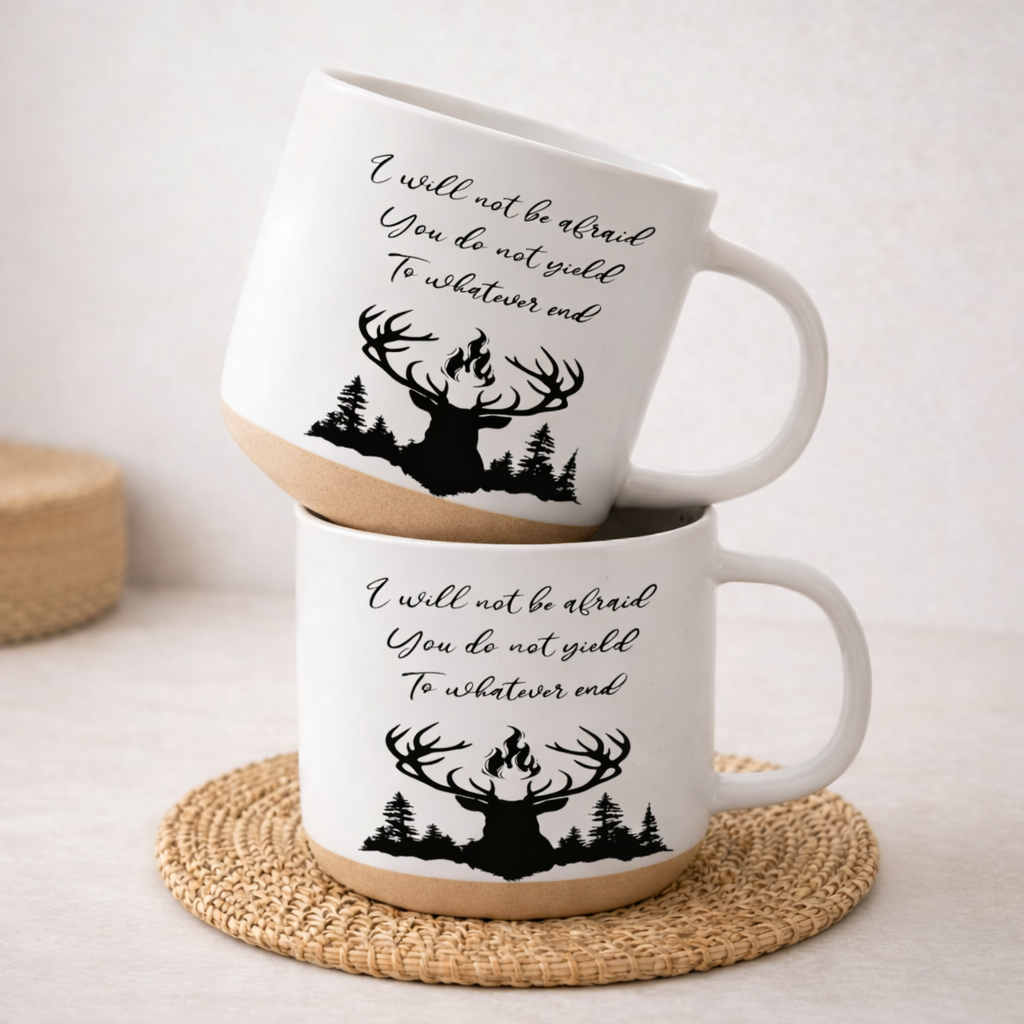 Throne of Glass Pottery Mug, You Do Not Yield Quote Mug, Bookish Fantasy Coffee Cup, Fireheart Reader Gift