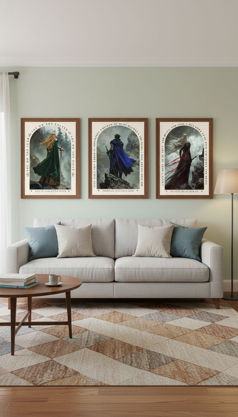 Set of 3 Aelin Galathynius Posters, Throne of Glass Bookish Wall Art, Fantasy Reader Gift VLRP71
