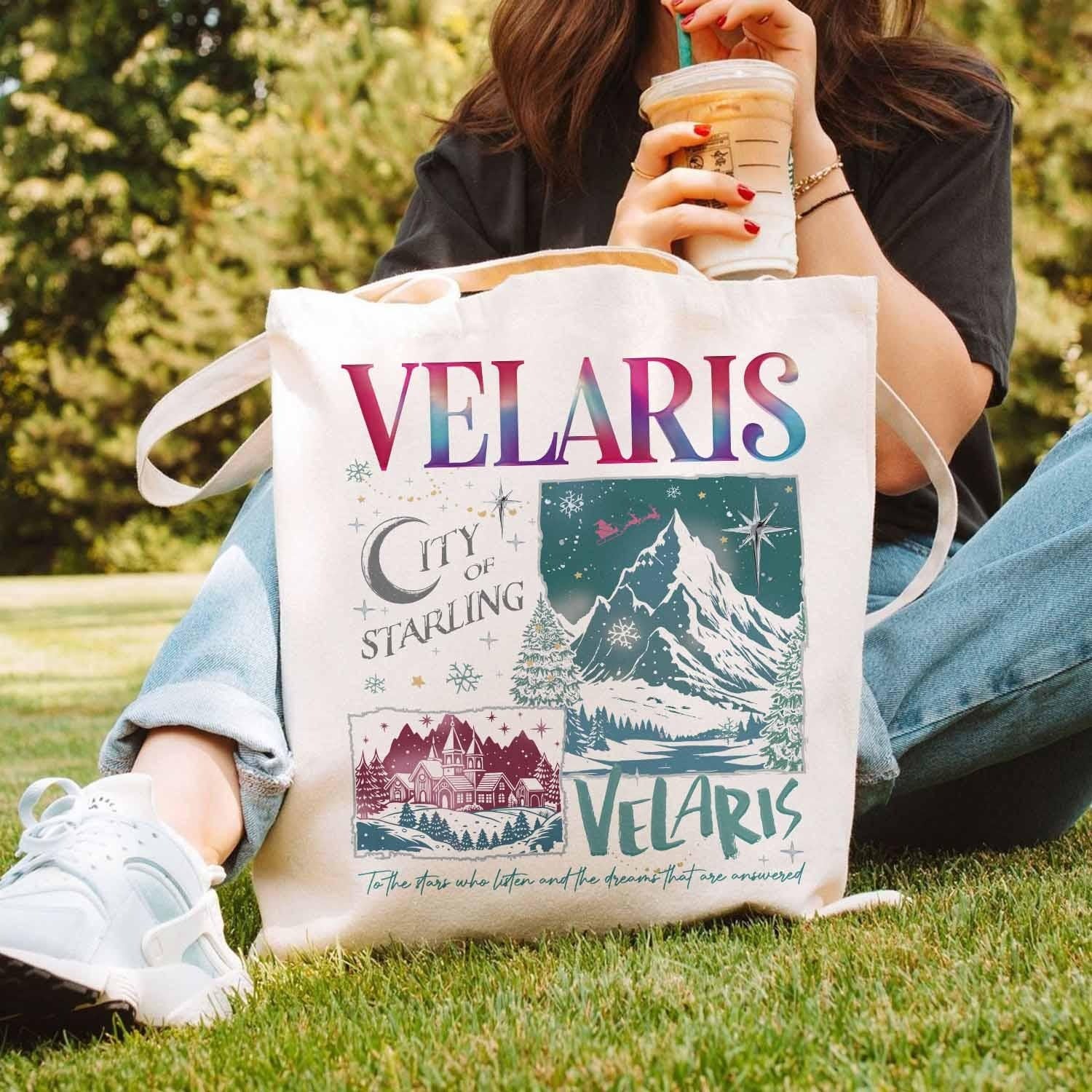 Velaris City Starlight Tote Bag, Velaris City Bag, Bookish Gift, Acotar Book Club,Booked for Christmas Acotar,Velaris the Night Court Acotar TBVLR05