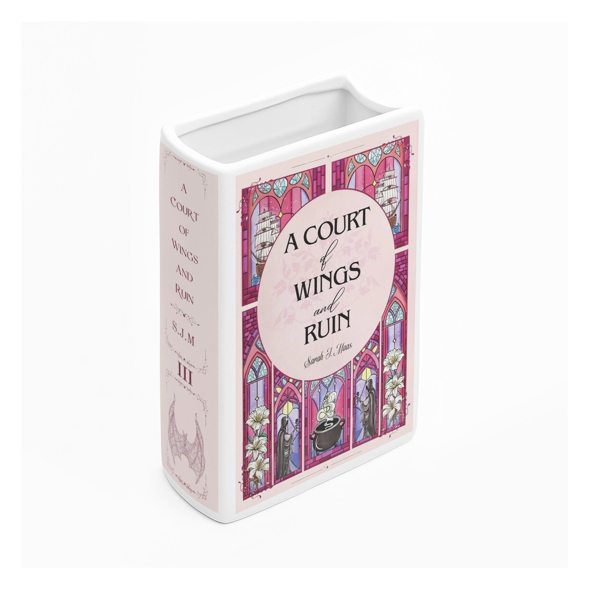 A Court of Wings and Ruin Book Vase, Ceramic Fantasy Vase, ACOTAR Book Decor, Book Lover Gift, Bookish Shelf Aesthetic CVVLR36