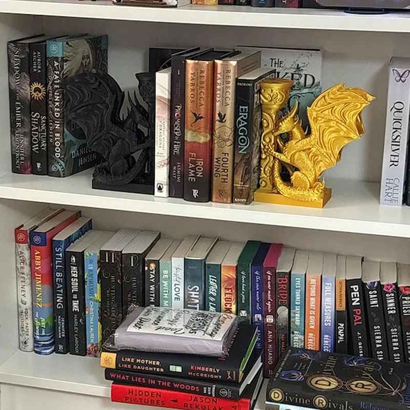 Weird Dragon Bookend, 3D Printed Dragon Bookend, Indispensable Bookshelf Decoration For Fantasy Lovers