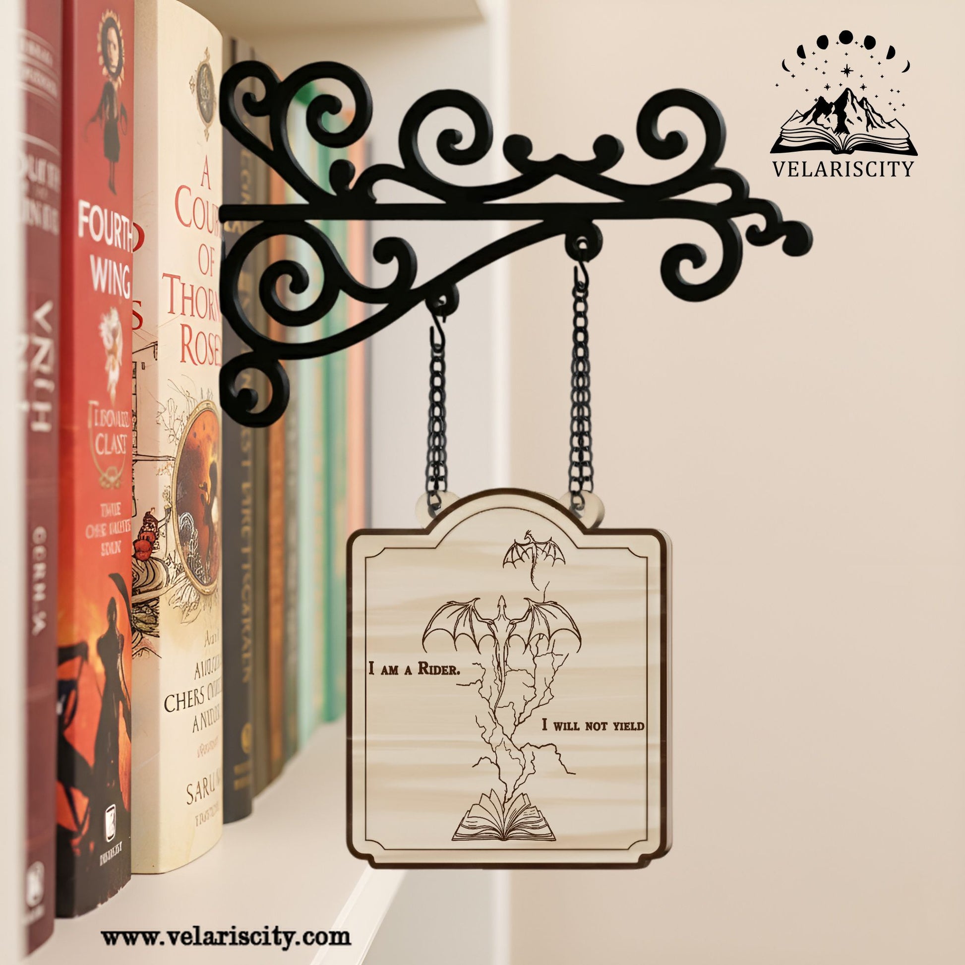 Fourth Wing Book Tavern Signs, I Am a Rider Quote Wooden Decor, Empyrean Dragon Rider Fantasy Decor, Home Library Decor, Book Gift BSVLR07