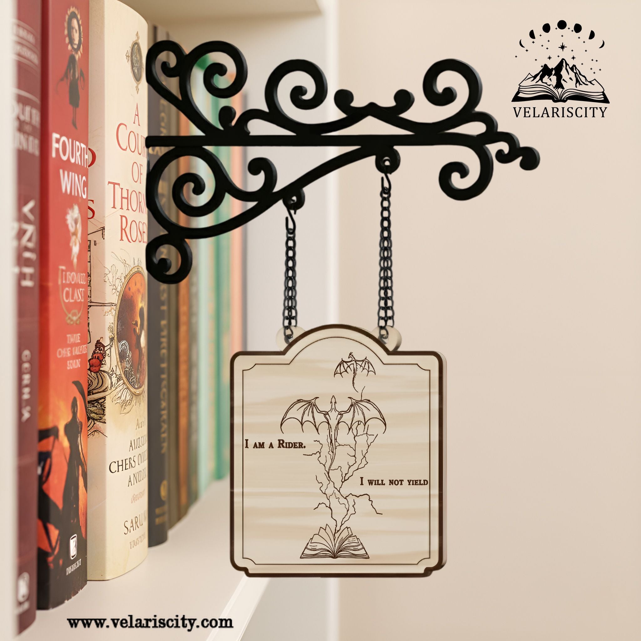 Fourth Wing Book Tavern Signs, I Am a Rider Quote Wooden Decor, Empyrean Dragon Rider Fantasy Decor, Home Library Decor, Book Gift BSVLR07