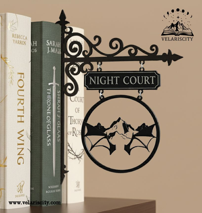 Night Court Book Tavern Sign, ACOTAR Inspired Mountain Wing Wooden Book Tracker, Velaris Fantasy Wall Decor, Bookish Gift for Readers BSVLR27
