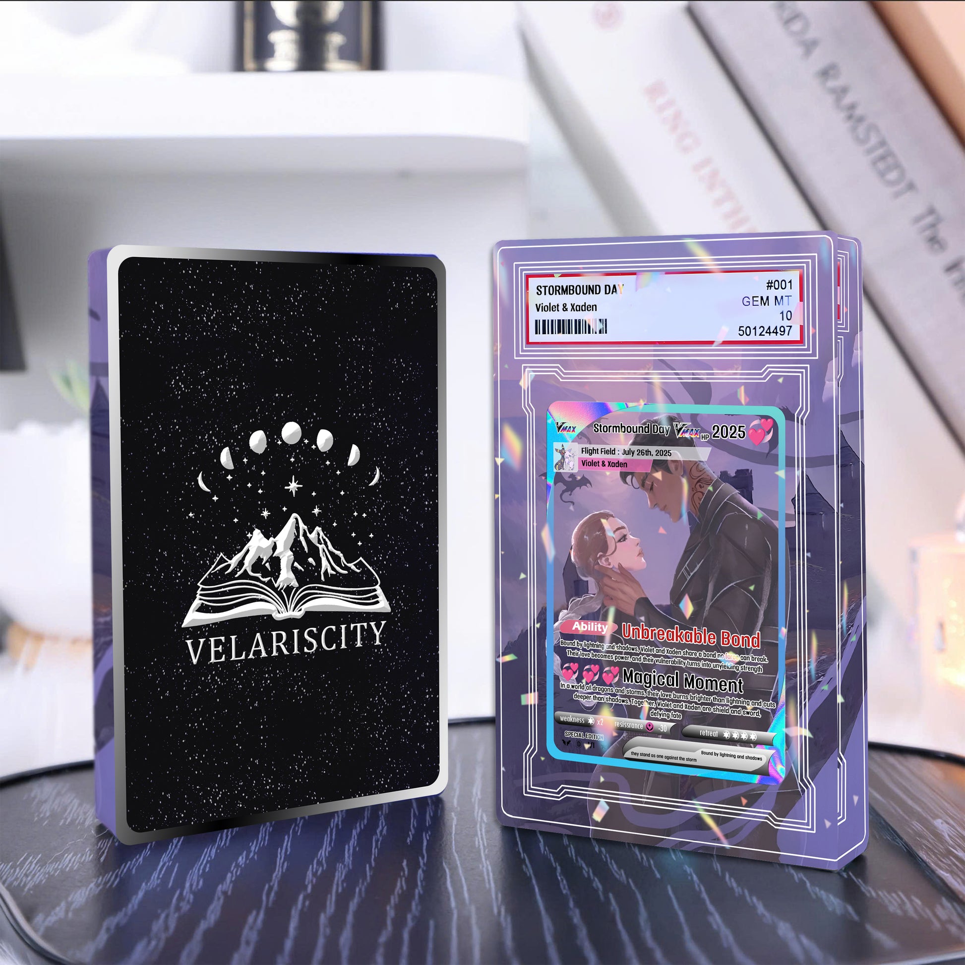 Violet and Xaden Acrylic Block, Fourth Wing Fanart Collectible, Fantasy Couple Gift, Romantic Bookish Decor for Shelf or Desk Display ABVLR08