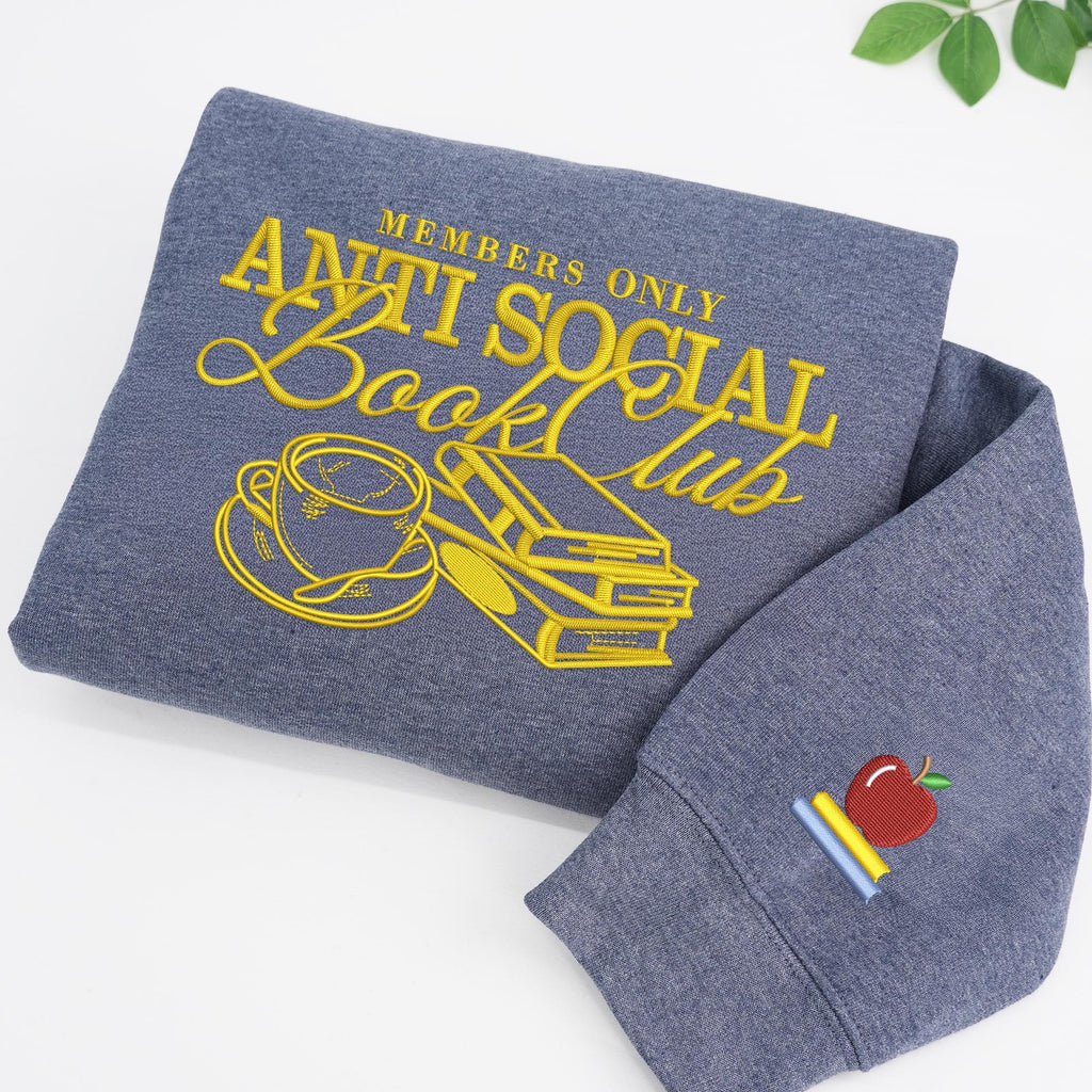 Embroidered Anti Social Book Club Sweatshirt, Custom Bookish Crewneck, Book Lover Shirt, The Story of Us Hoodie, Unisex Social Book Gift