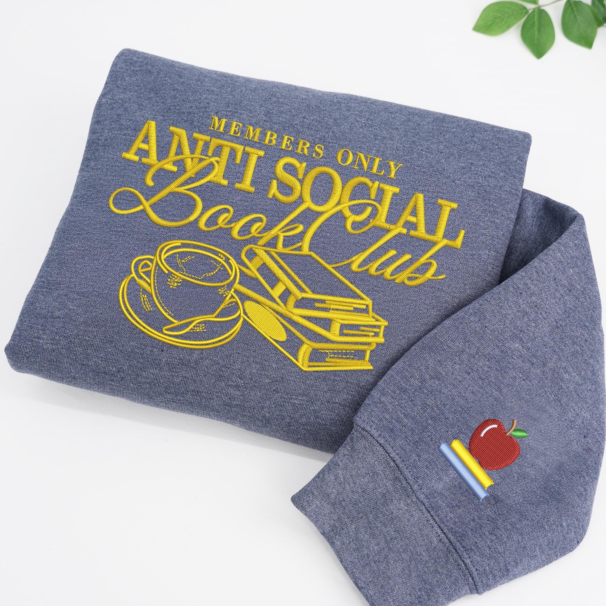 Embroidered Anti Social Book Club Sweatshirt, Custom Bookish Crewneck, Book Lover Shirt, The Story of Us Hoodie, Unisex Social Book Gift