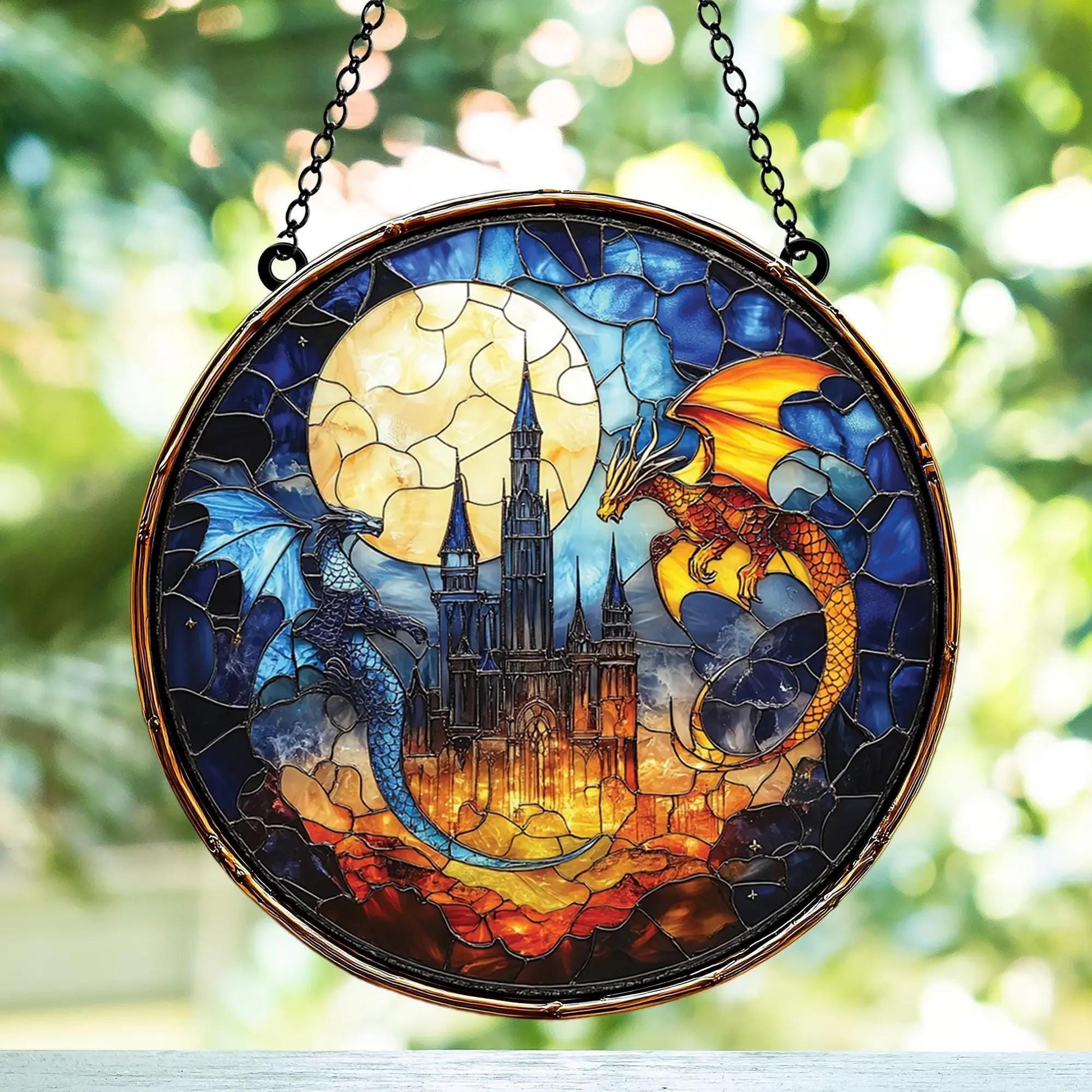 Fourth Wing Dragon Suncatcher Ornament, Book Lover Holiday Gift, Fourth Wing, Holiday Ornament, Christmas and Exchange Ornament for Readers SGVLR07