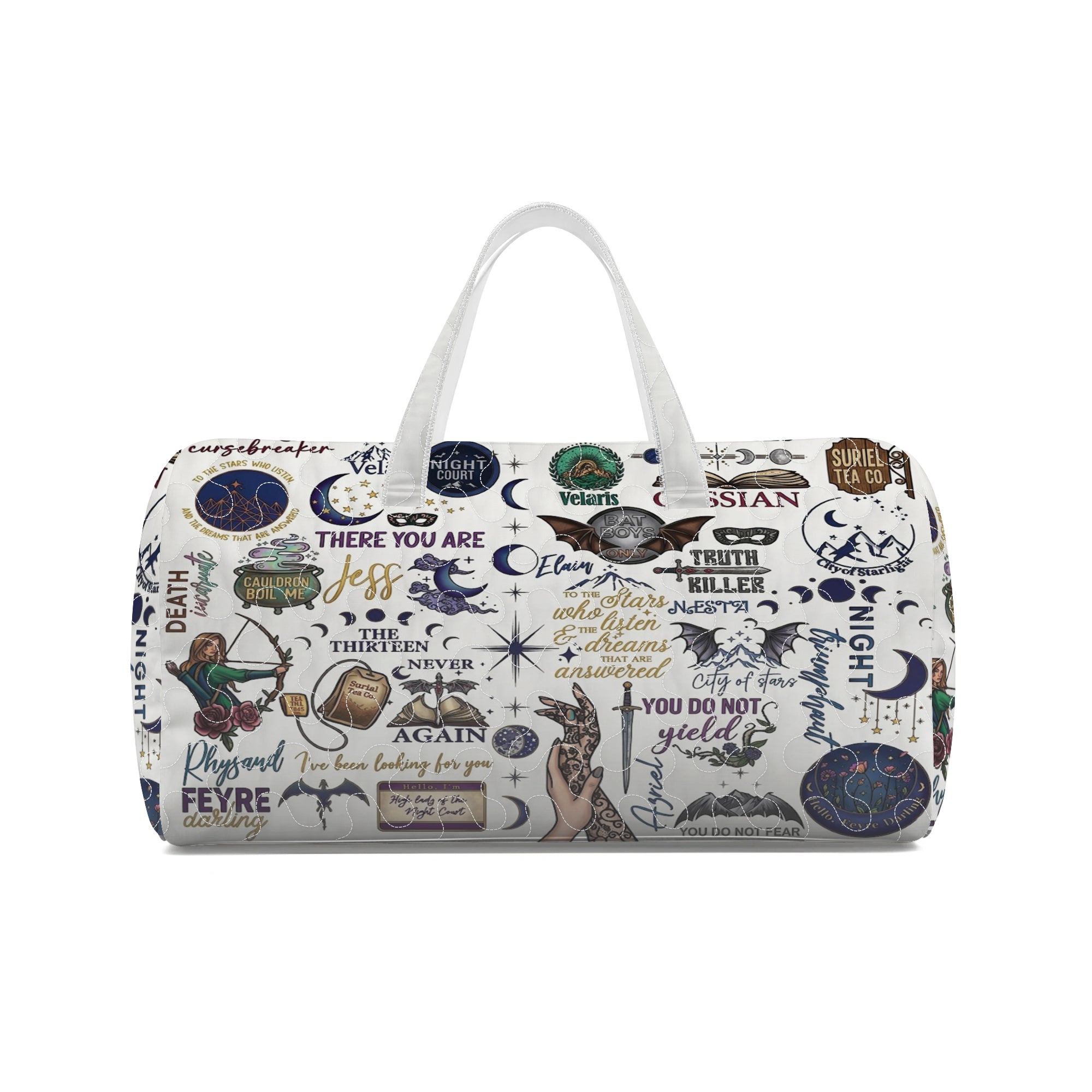 ACOTAR Duffle Bag, Night Court Velaris Travel Bag, Fantasy Bookish Weekender Bag, Feyre Rhysand Inspired Overnight Bag, Reader Gift, QTBVLR08