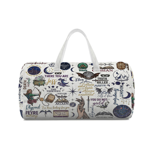 ACOTAR Duffle Bag, Night Court Velaris Travel Bag, Fantasy Bookish Weekender Bag, Feyre Rhysand Inspired Overnight Bag, Reader Gift, QTBVLR08