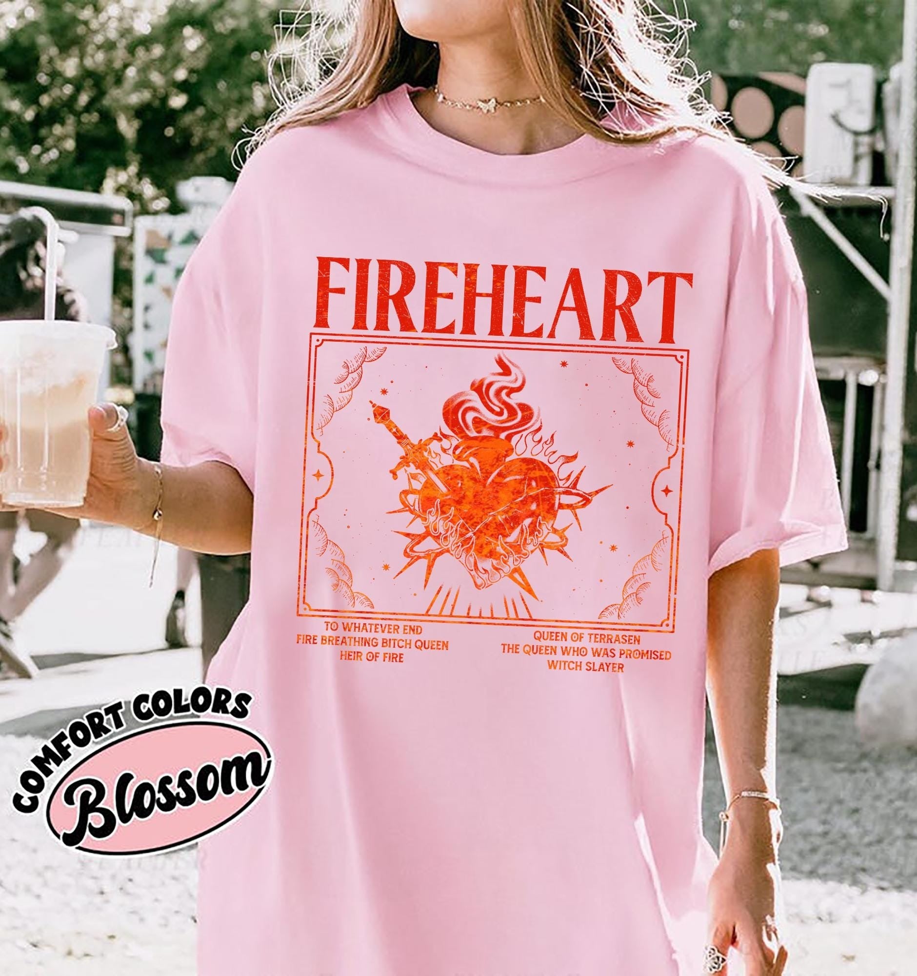 Fireheart Comfort Colors® Shirt, Vintage Aelin Galathynius Shirt, To Whatever End Tshirt, Throne Of Glass Merch, Bookish Shirt, Bookish Gift CFVLR78